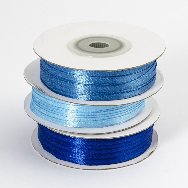 PartyDeco, tasiemka satynowa, królewsko niebieski, 3 mm/50m