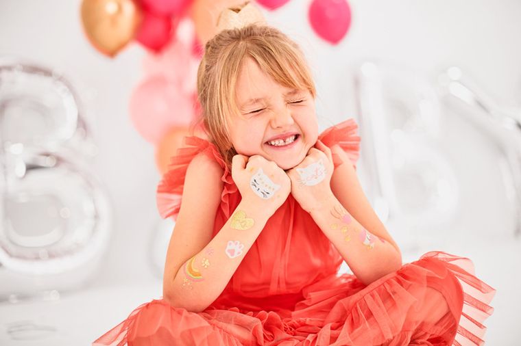 PartyDeco, tatuaże zmywalne Kotki, mix, 12 szt.