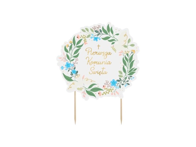 PartyDeco, topper na tort, Komunia Święta, 16.7-20 cm