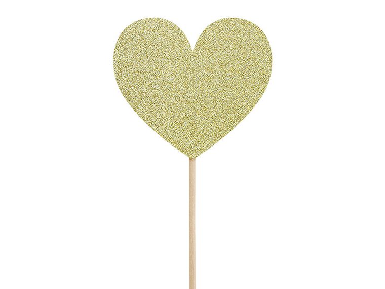 PartyDeco, toppery, dekoracje do muffinek, Sweet Love-serca, 11 cm, 6 szt.