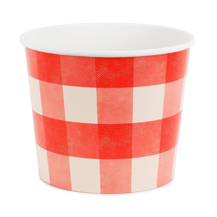 PartyDeco, wiaderka na przekąski, krata, 14 cm, 2 szt.