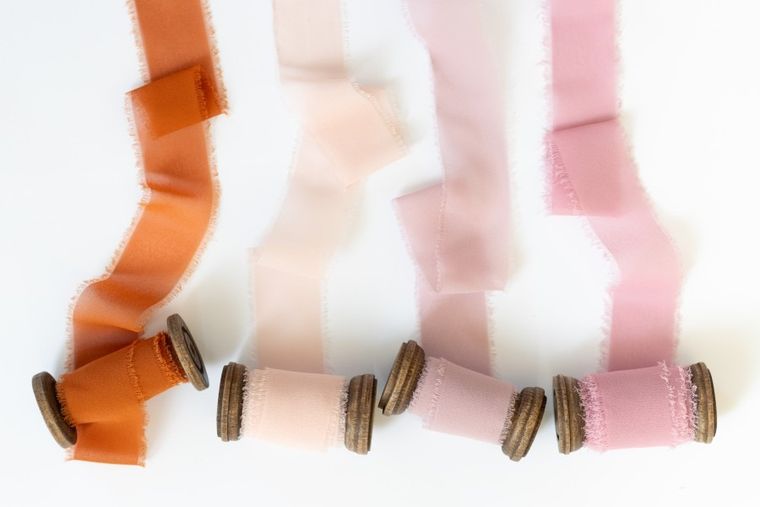 PartyDeco, wstążka szyfonowa, ciemny brudny róż, 40 mm/10m