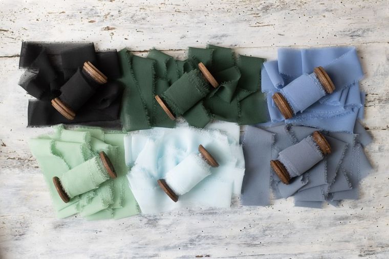 PartyDeco, wstążka szyfonowa, jasny błękit, 40 mm/10m