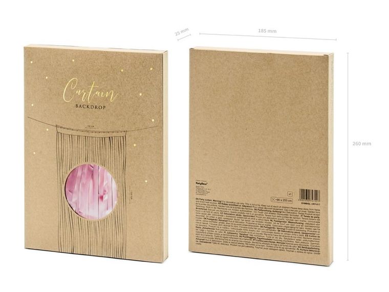 PartyDeco, zasłona dekoracyjna, kurtyna party, różowe złoto, 90-250 cm