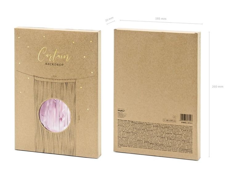 PartyDeco, zasłona dekoracyjna, kurtyna party, wrzosowa, 90-250 cm