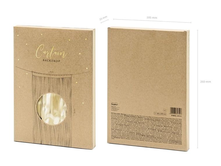 PartyDeco, zasłona dekoracyjna, kurtyna party, złota, 90-250 cm