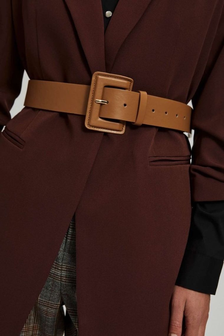 Pasek damski, beżowy, Moodo