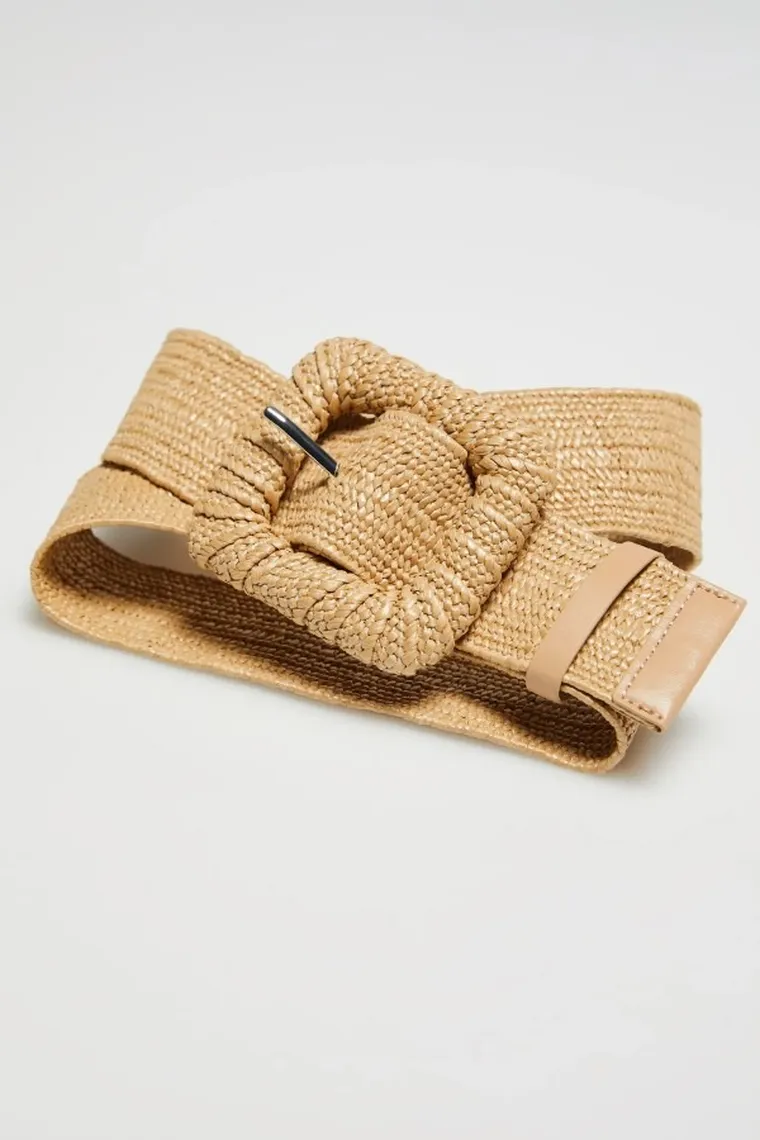 Pasek damski, beżowy, Moodo