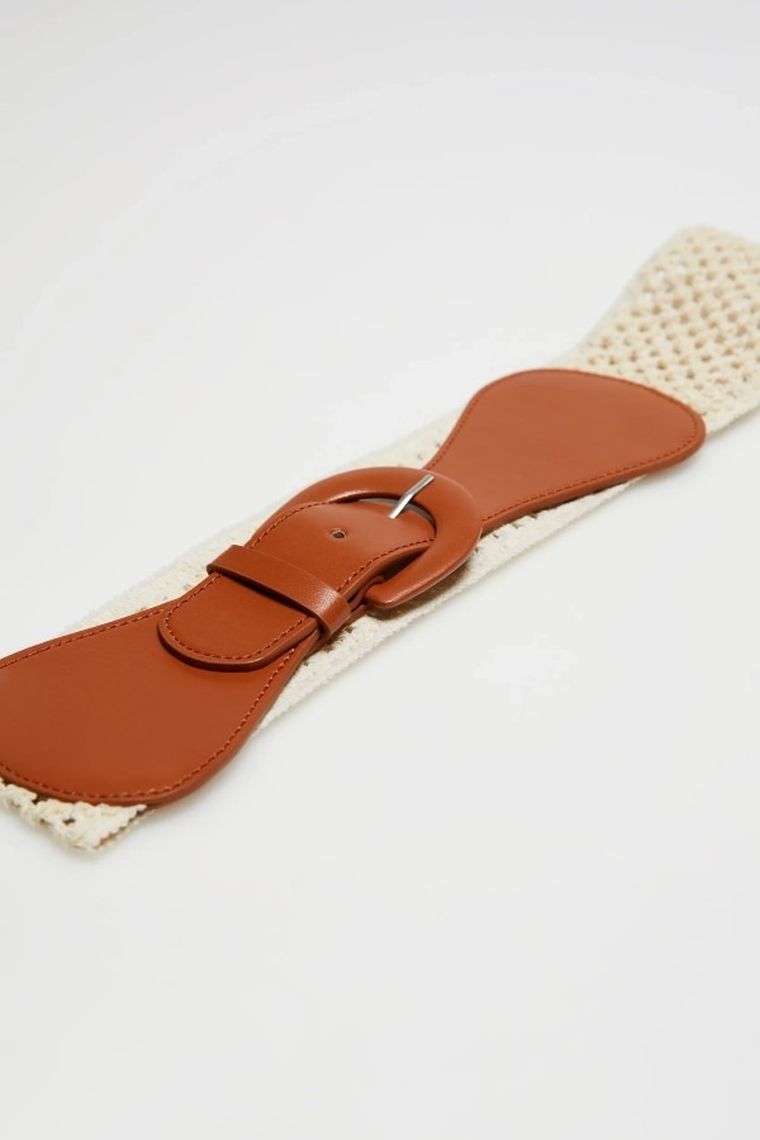 Pasek damski, beżowy, Moodo