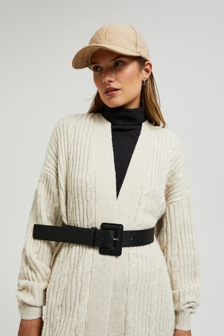 Pasek damski, czarny, Moodo