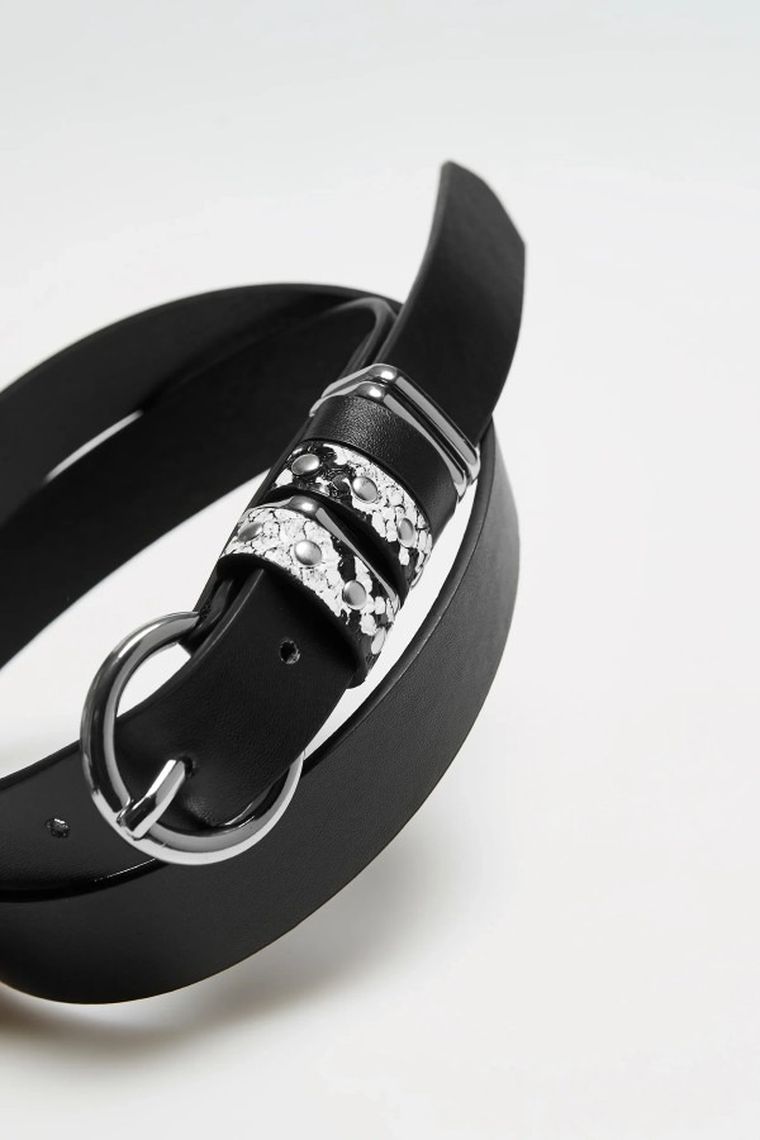 Pasek damski, czarny, Moodo