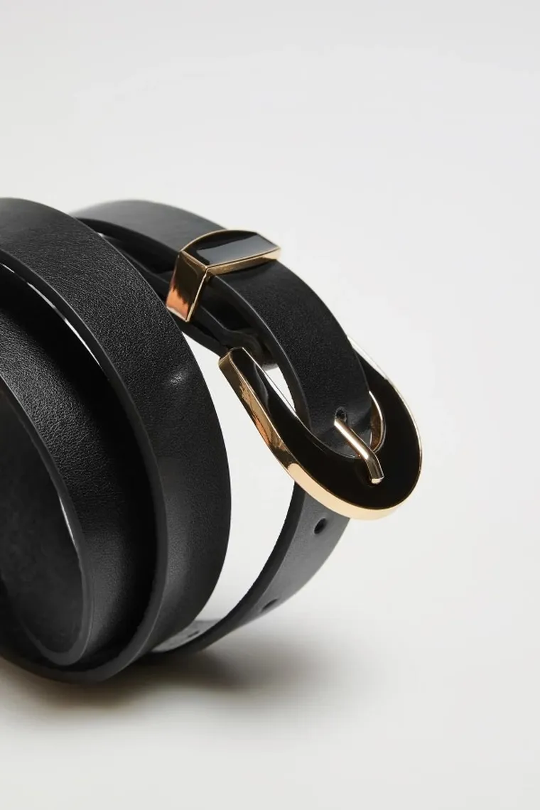 Pasek damski, czarny, Moodo