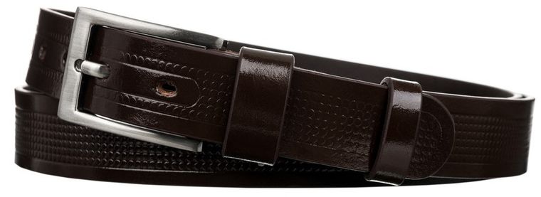 Pasek męski, brązowy, skórzany, Rovicky