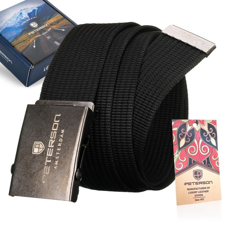 Pasek męski, czarny, Peterson
