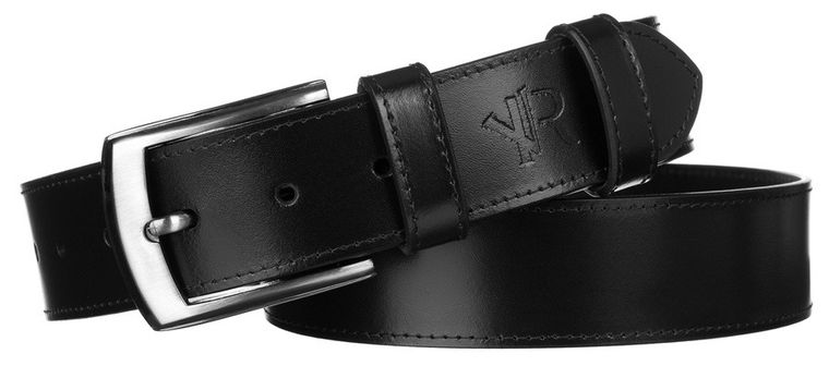 Pasek męski, czarny, skórzany, Rovicky