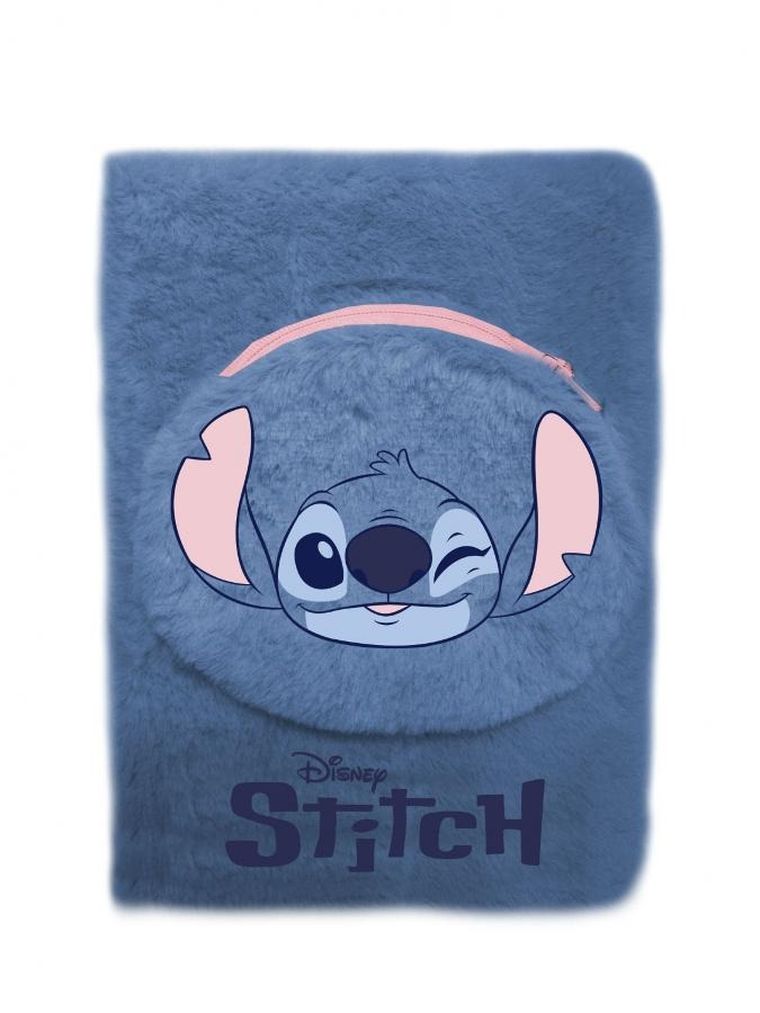 Paso, Lilo i Stitch, pamietnik z kieszonką, pluszowy, A5, 96 kartek, linia, niebieski