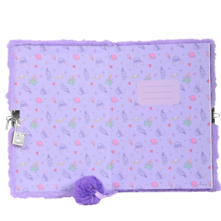 Paso, Lilo i Stitch, pamiętnik z kłódką, pluszowy, A5, 96 kartek, linia, fioletowy, Dreamer