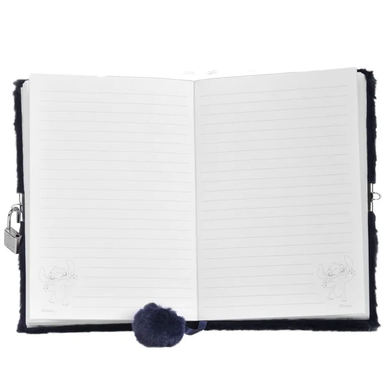 Paso, Lilo i Stitch, pamiętnik z kłódką, pluszowy, A5, 96 kartek, linia, granatowy, serce