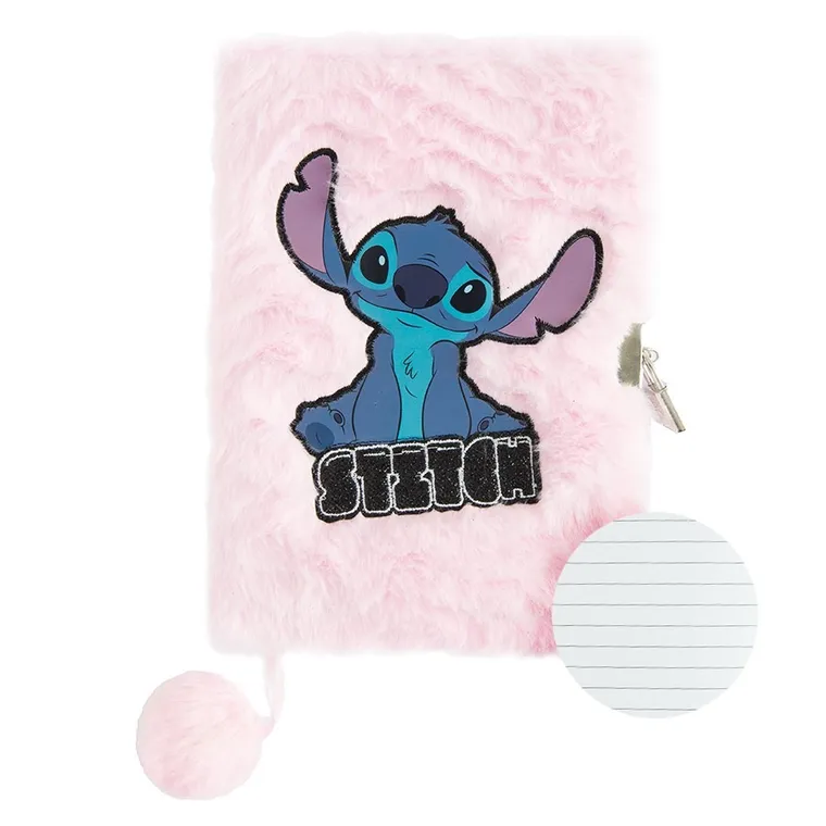 Paso, Lilo i Stitch, pamiętnik z kłódką, pluszowy, A5, 96 kartek, linia, różowy