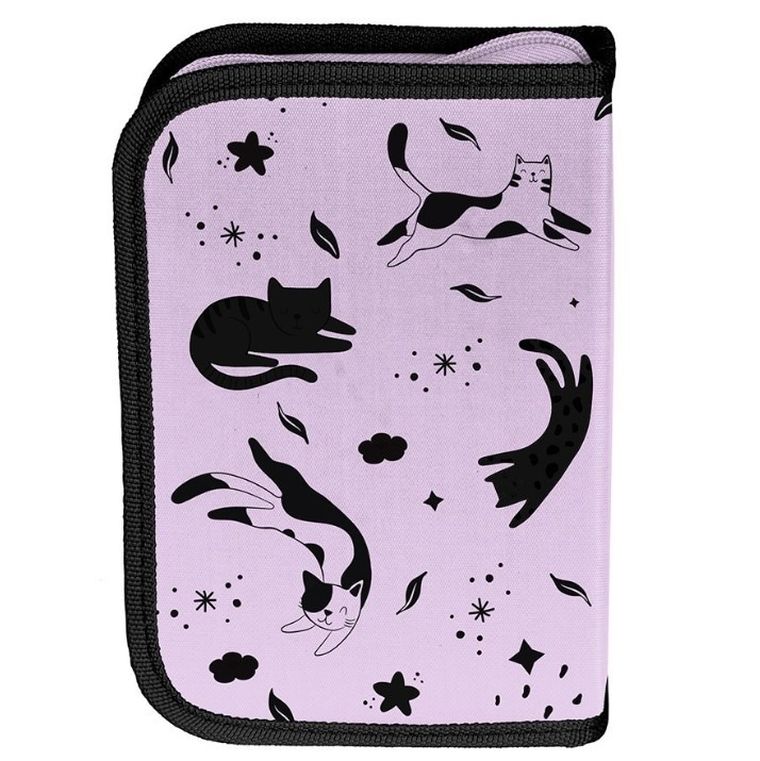 Paso, piórnik rozkładany, pojedynczy, z wyposażeniem, Striped Cat