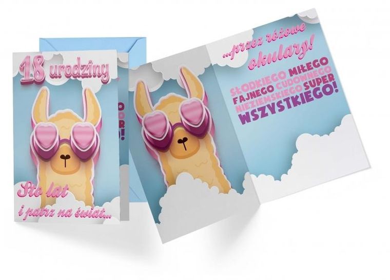 Passion Cards, karnet z kopertą B6, Urodziny 18