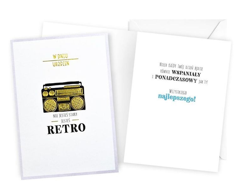 Passion Cards, kartka, W dniu urodzin, Retro