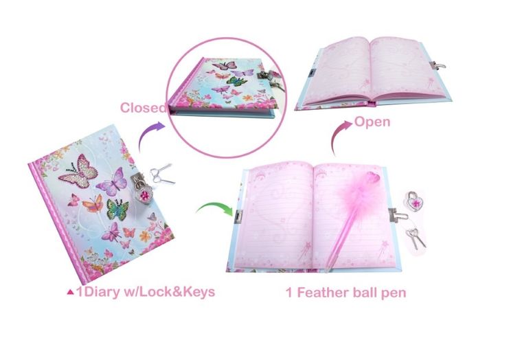 Pecoware, pamiętnik z akcesoriami, motylki