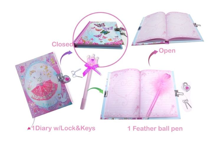 Pecoware, pamiętnik z akcesoriami, sukienka