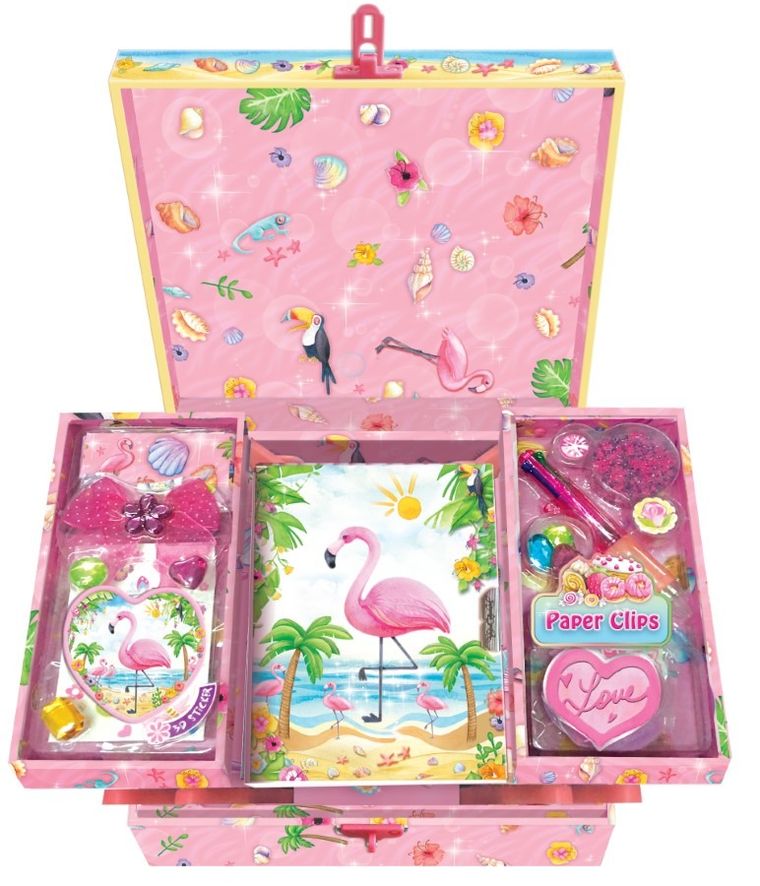 Pecoware, zestaw w pudełku z półkami, flaming