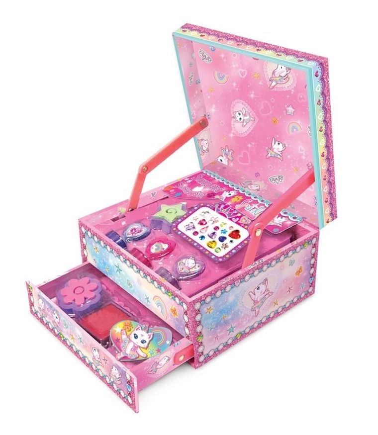 Pecoware, zestaw z pieczątkami, kot baletnica