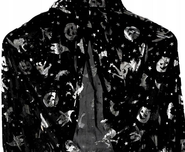 Peleryna Halloween, strój dla dziecka, srebrna