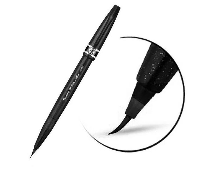 Pentel, precyzyjny pędzelek do kaligrafii, czarny, 1 szt.