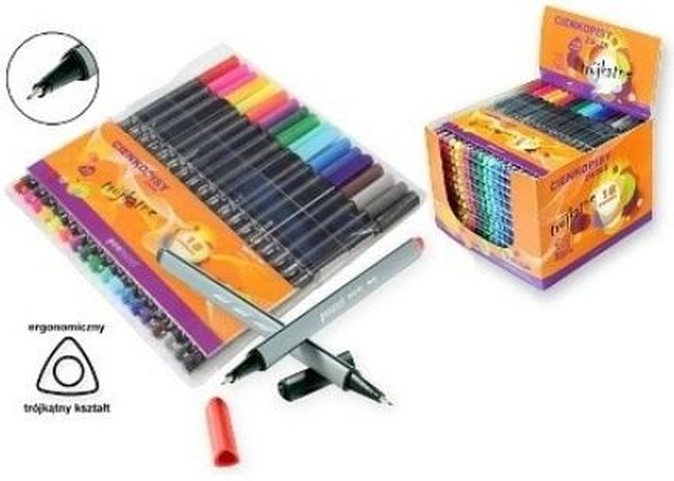 Penword, cienkopisy trójkątne, 18 kolorów