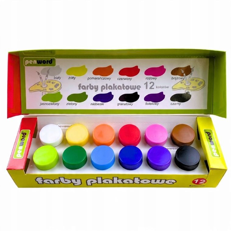 Penword, farby plakatowe, 12 kolorów
