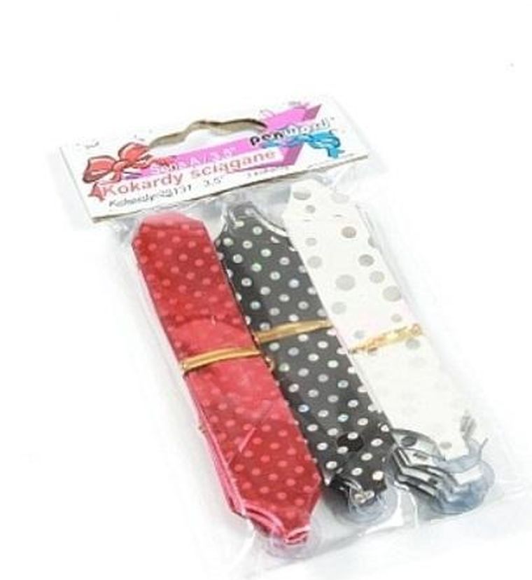 Penword, kokardy ściągane, kropki, 9 cm