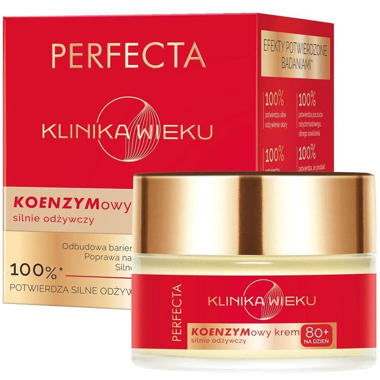 Perfecta, Klinika Wieku, koenzymowy krem silnie odżywczy na dzień 80+, 50 ml