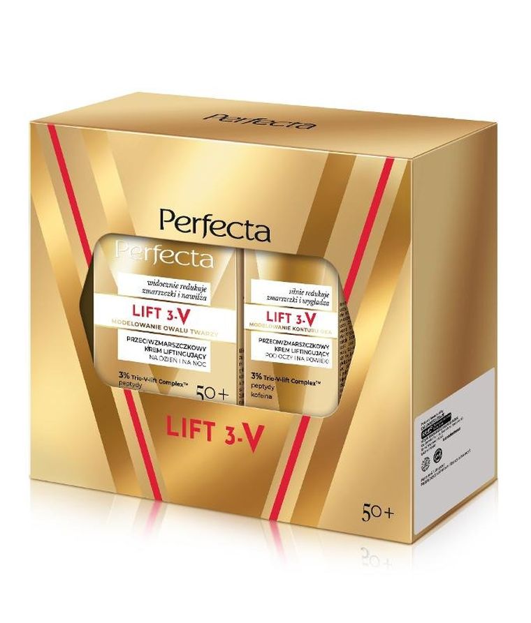 Perfecta, Lift 3-V, zestaw prezentowy: krem 50+ na dzień i noc + krem pod oczy