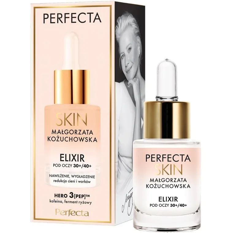 Perfecta, Skin, Małgorzata Kożuchowska 30+/40+, elixir nawilżająco-wygładzający pod oczy i na powieki, 15 ml