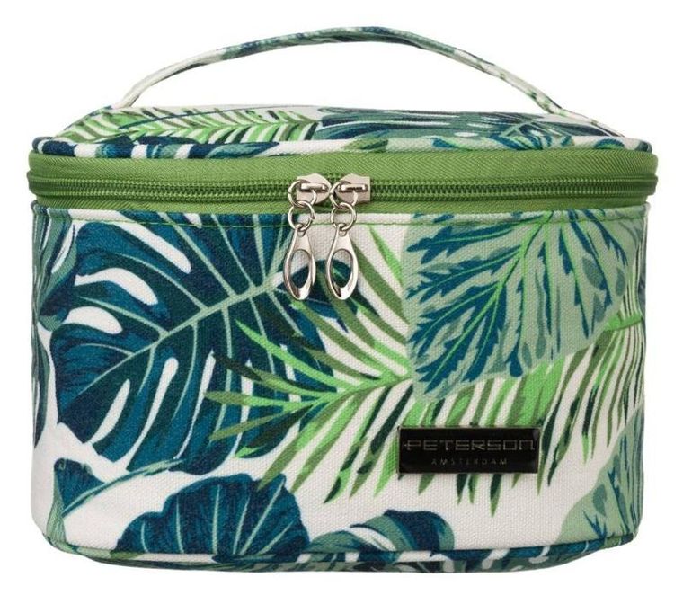 Peterson, kosmetyczka kuferek, liście monstery