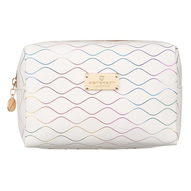 Peterson, kosmetyczka prostokątna, biało-kolorowa