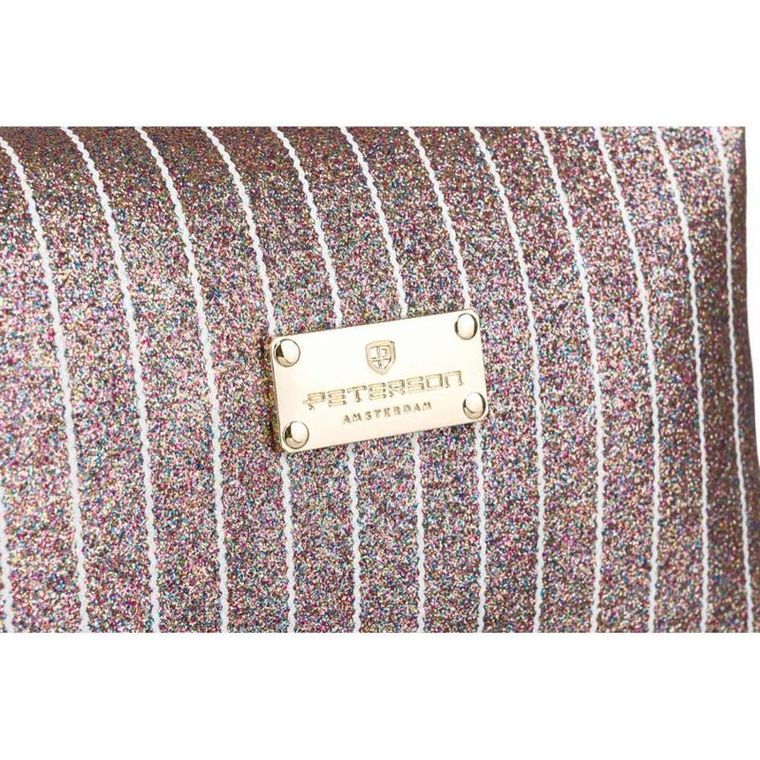 Peterson, kosmetyczka prostokątna, brokatowa, różowe złoto