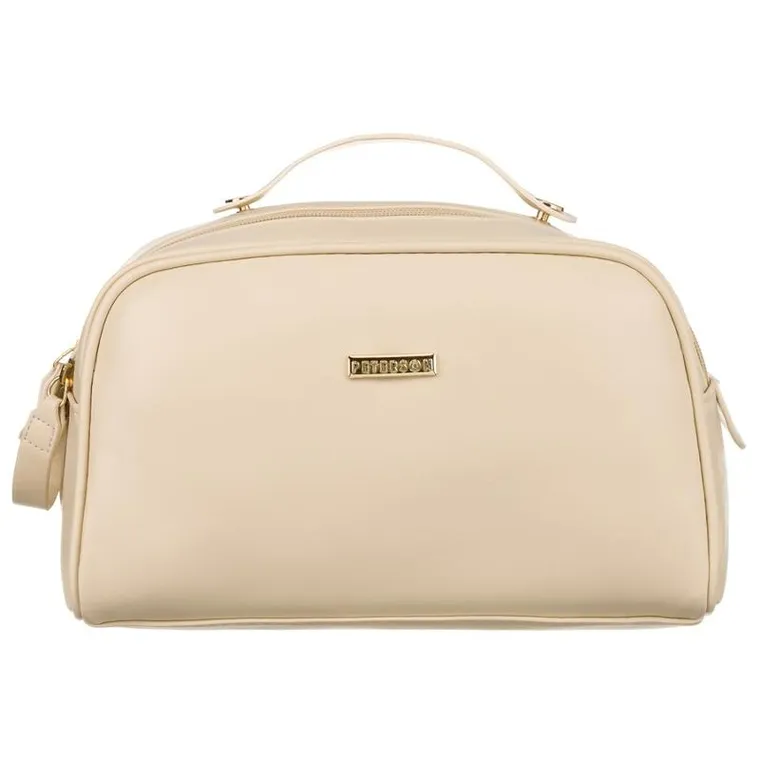 Peterson, kosmetyczka z podwójnym zamknięciem, beżowa