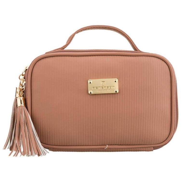 Peterson, kosmetyczka z uchwytem, tkanina syntetyczna, beżowa