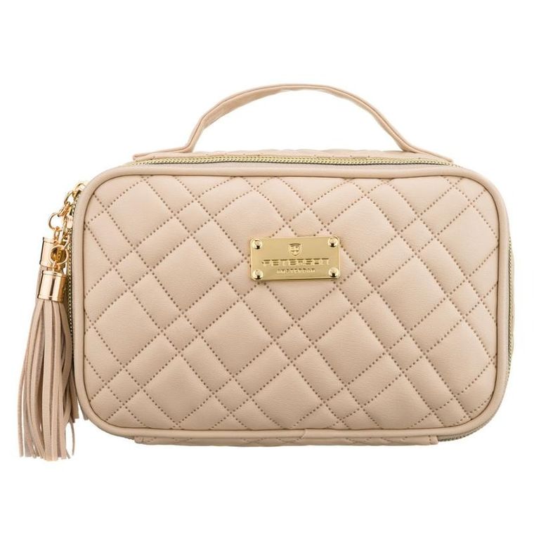 Peterson, kosmetyczka z uchwytem, tkanina syntetyczna, beżowa