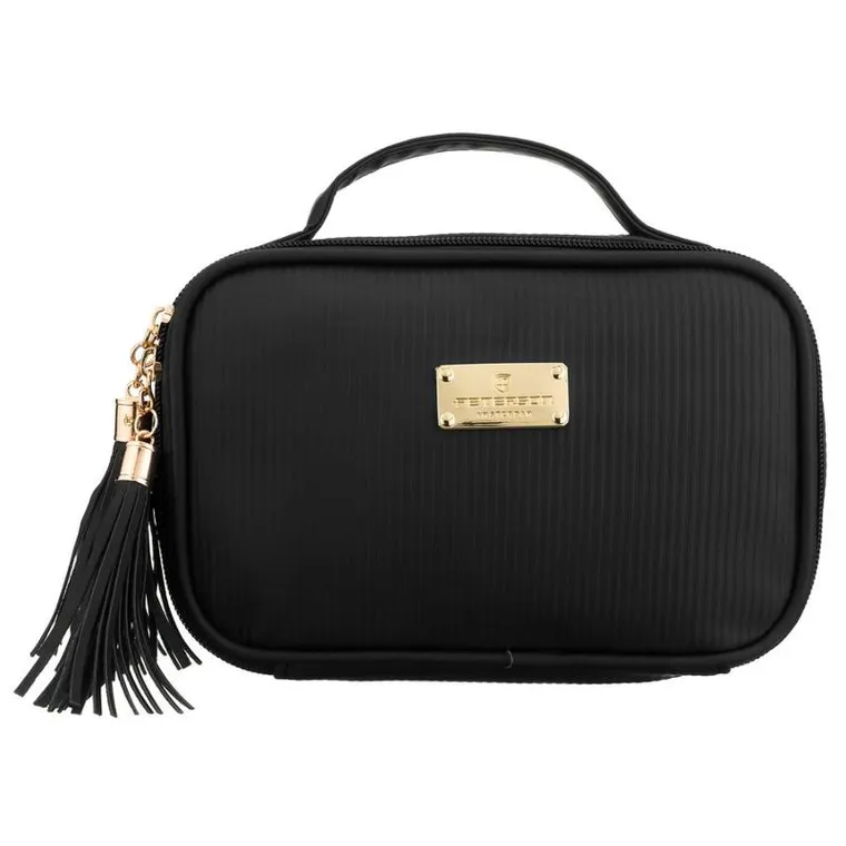 Peterson, kosmetyczka z uchwytem, tkanina syntetyczna, czarna
