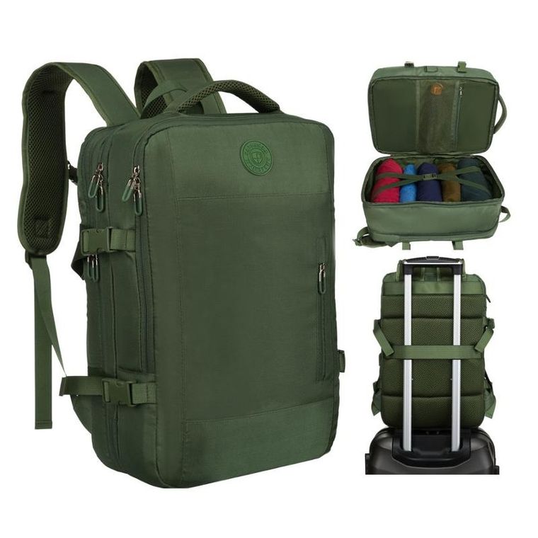 Peterson, plecak podróżny z miejscem na laptopa i portem USB, zielony