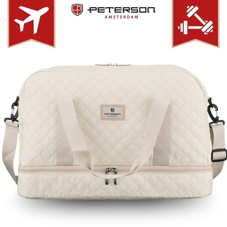 Peterson, torba treningowa, 2-komorowa, beżowa