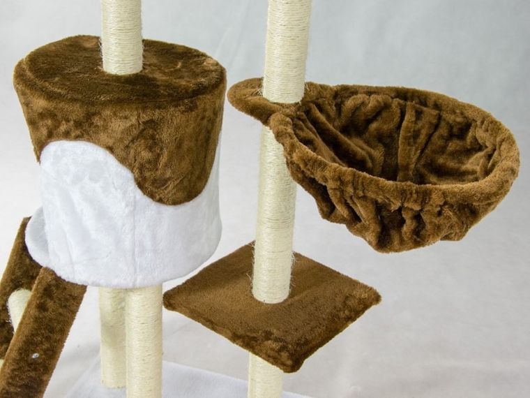 Pethaus, DR-204, drapak, domek dla kota, 138 cm, brązowo-biały