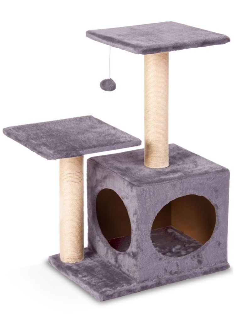 Pethaus, drapak dla kota, z domkiem i legowiskiem, szary, 71 cm