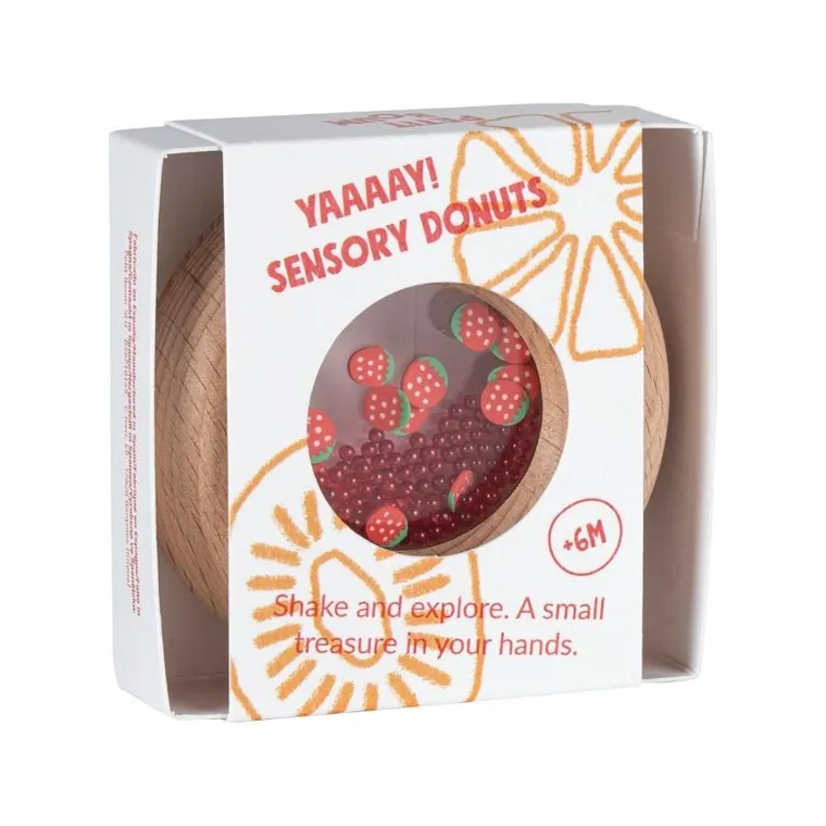 Petit Boum, grzechotka sensoryczna, truskawka
